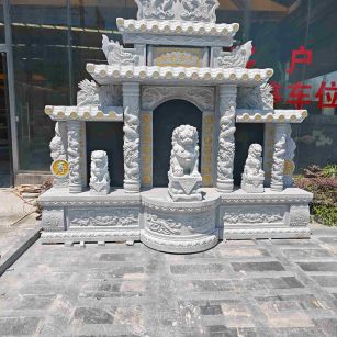 贵港芝麻白中国黑石材套墓 花岗岩墓碑