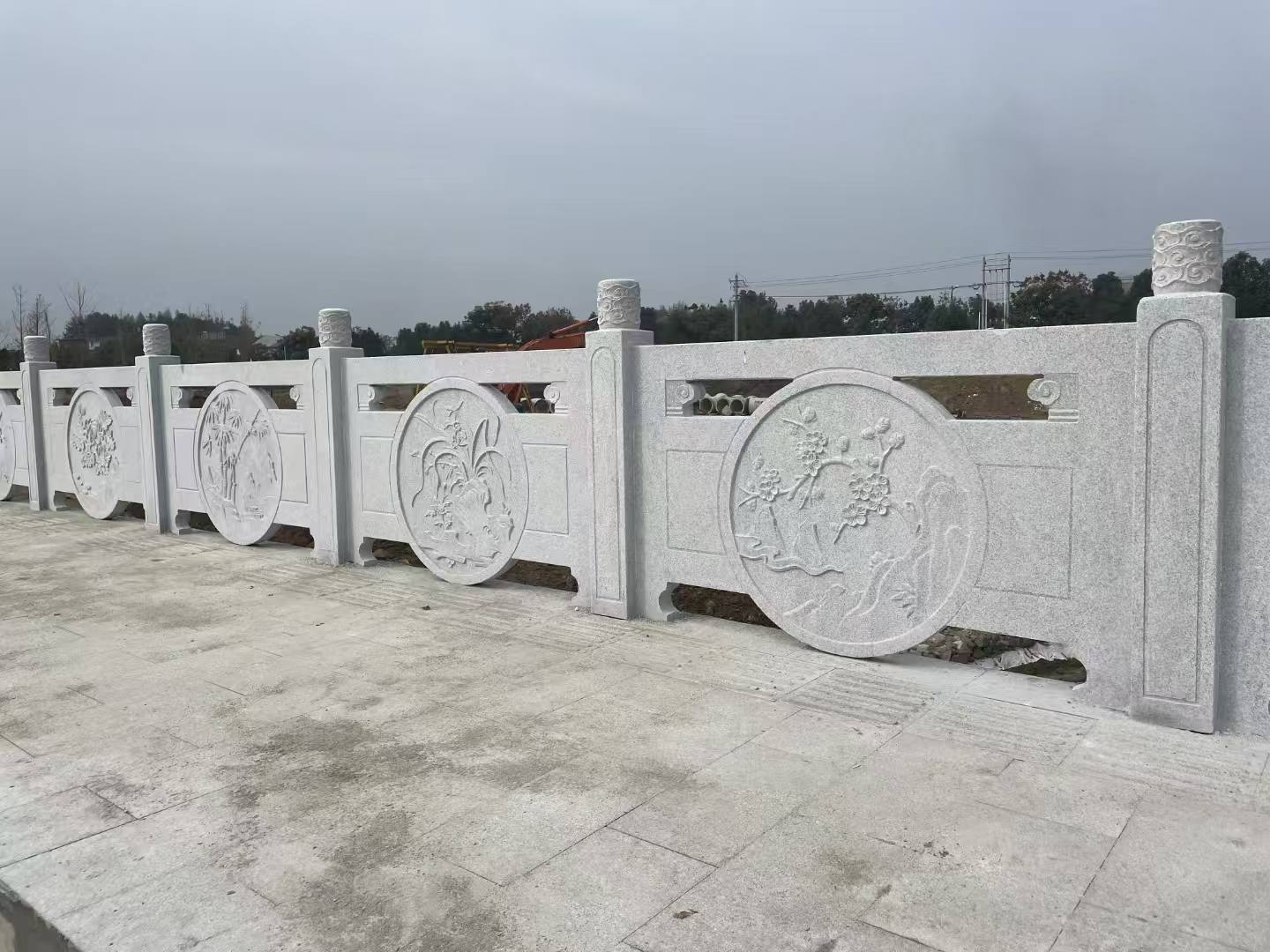 贵港芝麻白河道栏杆 石材栏杆
